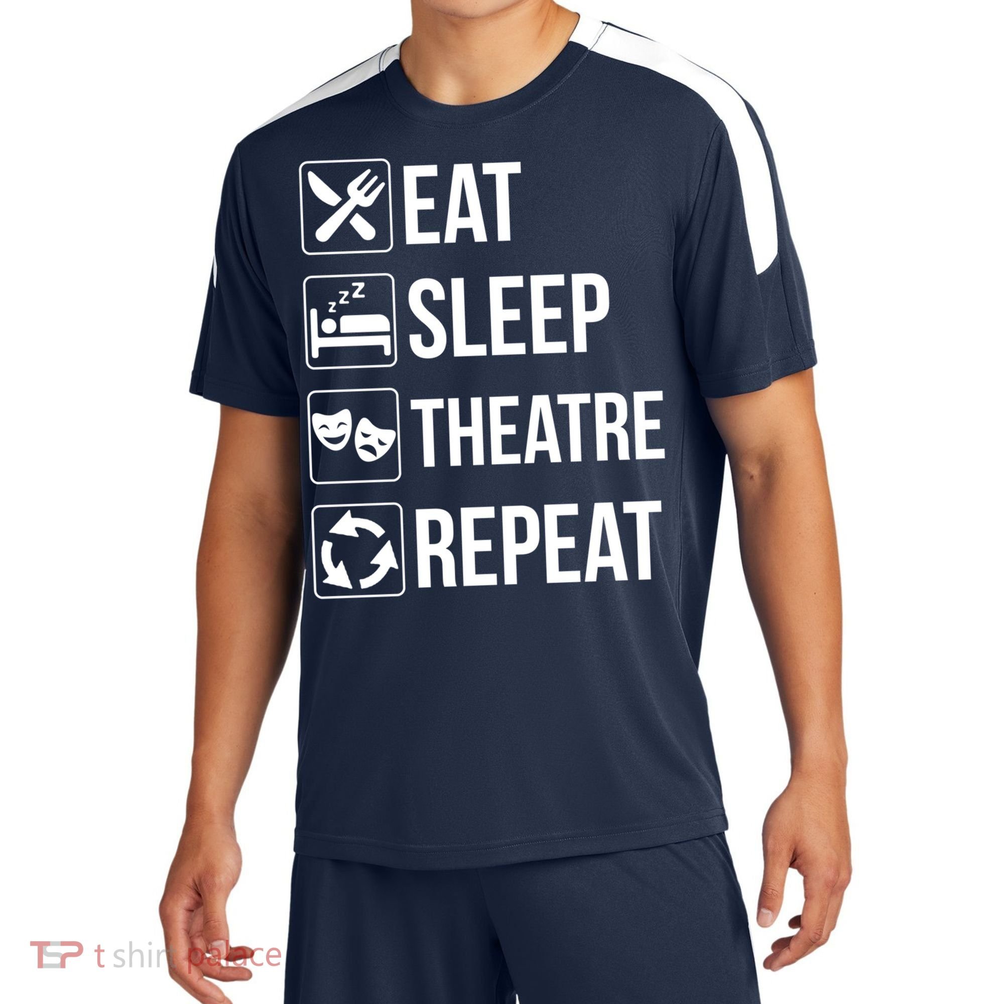 Funny Eat Sleep Theatre Repeat Gift Sport-Tek Competitor United Soccer Jersey
