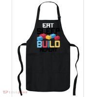 Funny Eat Sleep Build Gift Men Women Cool Blocks Building Apron thumb 0