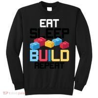 Funny Eat Sleep Build Gift Men Women Cool Blocks Building Sweatshirt thumb 0