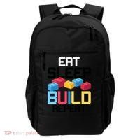 Funny Eat Sleep Build Gift Men Women Cool Blocks Building Backpack thumb 0