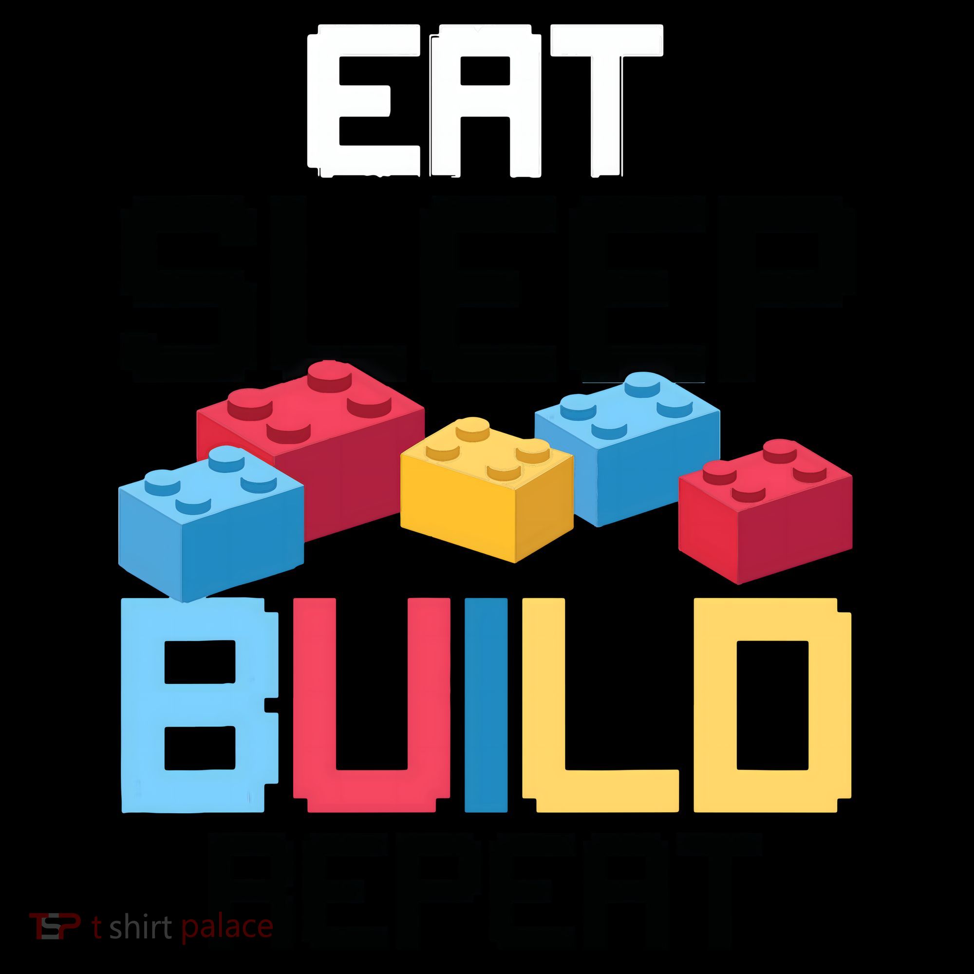 Funny Eat Sleep Build Gift Men Women Cool Blocks Building Coffee Mug