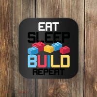 Funny Eat Sleep Build Gift Men Women Cool Blocks Building Coaster thumb 0
