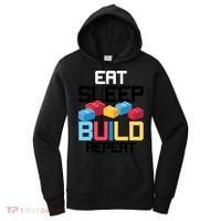 Funny Eat Sleep Build Gift Men Women Cool Blocks Building Women's Hoodie thumb 0