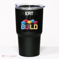 Funny Eat Sleep Build Gift Men Women Cool Blocks Building Tumbler thumb 0