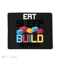 Funny Eat Sleep Build Gift Men Women Cool Blocks Building Mousepad thumb 0