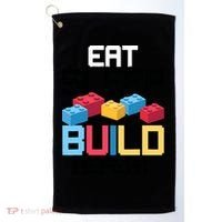 Funny Eat Sleep Build Gift Men Women Cool Blocks Building Golf Towel thumb 0