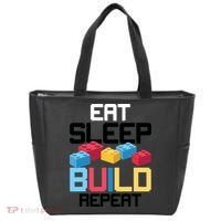 Funny Eat Sleep Build Gift Men Women Cool Blocks Building Tote Bag thumb 0