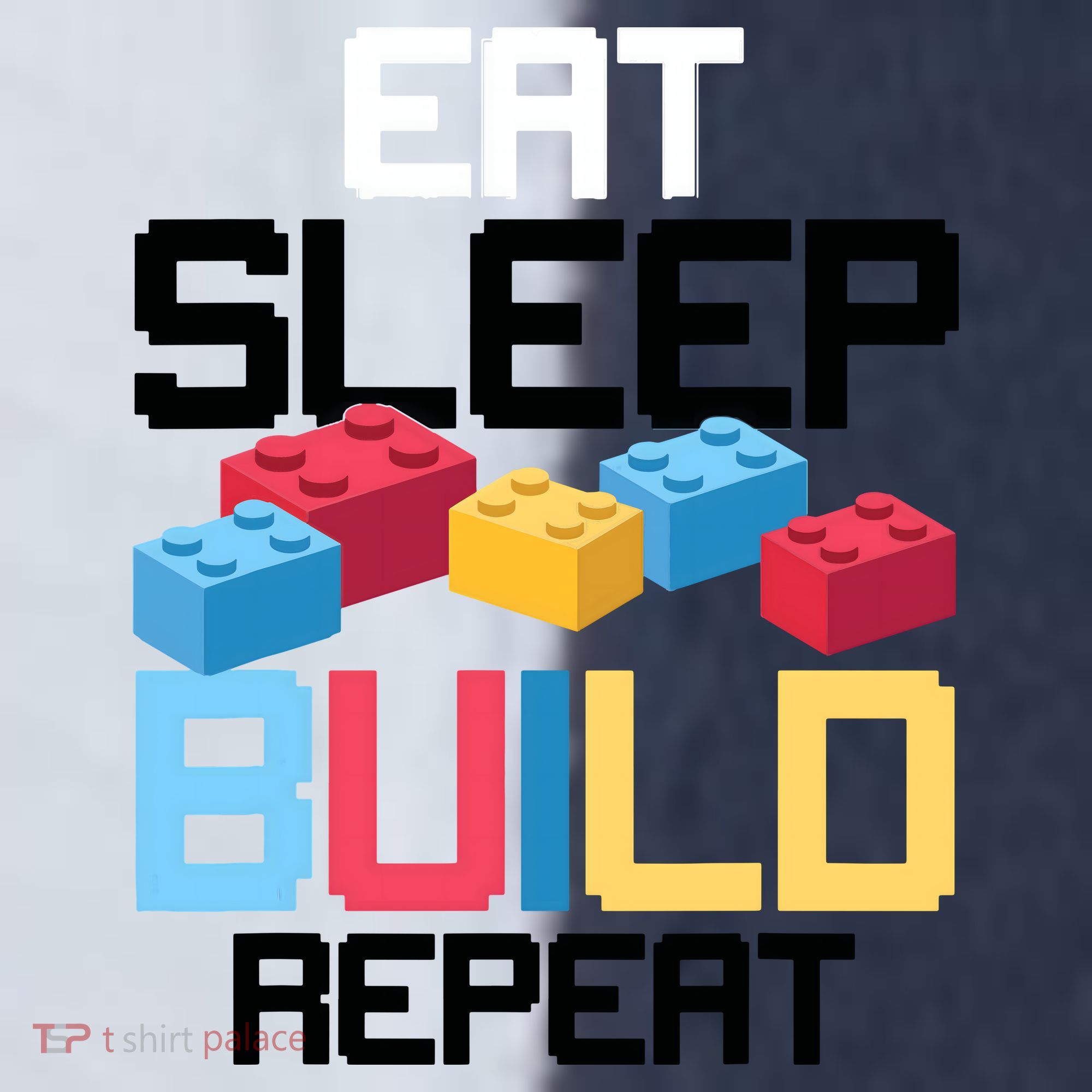 Funny Eat Sleep Build Gift Men Women Cool Blocks Building Sport-Tek Competitor United Soccer Jersey