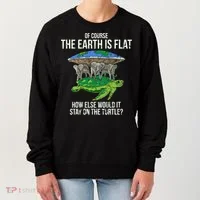 Flat Earth Society Turtle Elephants  Gift Women's Sweatshirt thumb 0