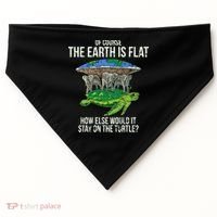 Flat Earth Society Turtle Elephants  Gift USA-Made Doggie Bandana thumb 0