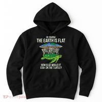 Flat Earth Society Turtle Elephants  Gift Hoodie thumb 0