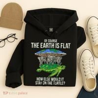 Flat Earth Society Turtle Elephants  Gift Hoodie thumb 4