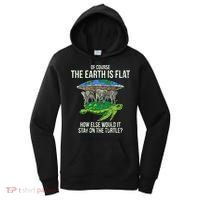 Flat Earth Society Turtle Elephants  Gift Women's Hoodie thumb 0