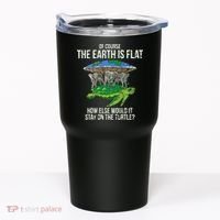 Flat Earth Society Turtle Elephants  Gift Tumbler thumb 0