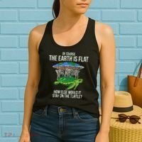 Flat Earth Society Turtle Elephants  Gift Women's Tank Top thumb 2