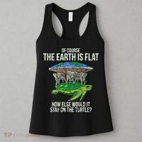 Flat Earth Society Turtle Elephants  Gift Women's Tank Top thumb 3