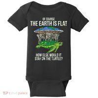 Flat Earth Society Turtle Elephants  Gift Baby Bodysuit thumb 0
