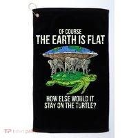 Flat Earth Society Turtle Elephants  Gift Golf Towel thumb 0