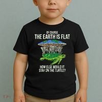 Flat Earth Society Turtle Elephants  Gift Toddler T-Shirt thumb 2