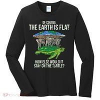 Flat Earth Society Turtle Elephants  Gift Women's Long Sleeve Shirt thumb 0