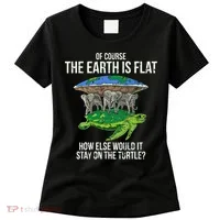 Flat Earth Society Turtle Elephants  Gift Women's T-Shirt thumb 0
