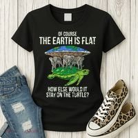 Flat Earth Society Turtle Elephants  Gift Women's T-Shirt thumb 3