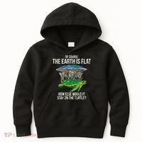 Flat Earth Society Turtle Elephants  Gift Kids Hoodie thumb 0