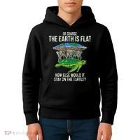 Flat Earth Society Turtle Elephants  Gift Kids Hoodie thumb 4