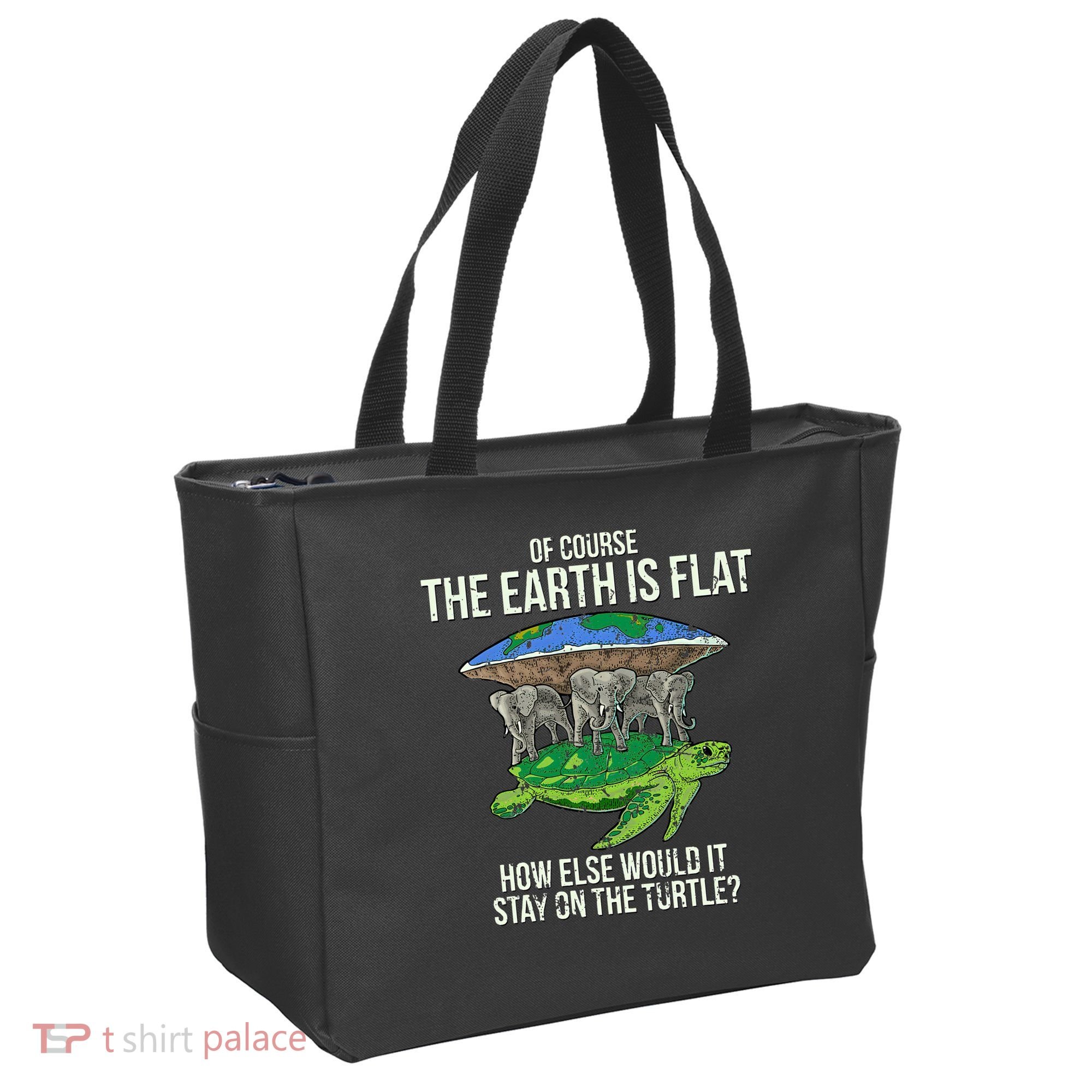 Flat Earth Society Turtle Elephants  Gift Tote Bag