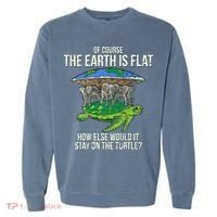 Flat Earth Society Turtle Elephants  Gift Garment-Dyed Sweatshirt thumb 0