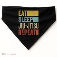 Funny Eat Sleep Jiu-Jitsu Repeat Gift USA-Made Doggie Bandana thumb 0