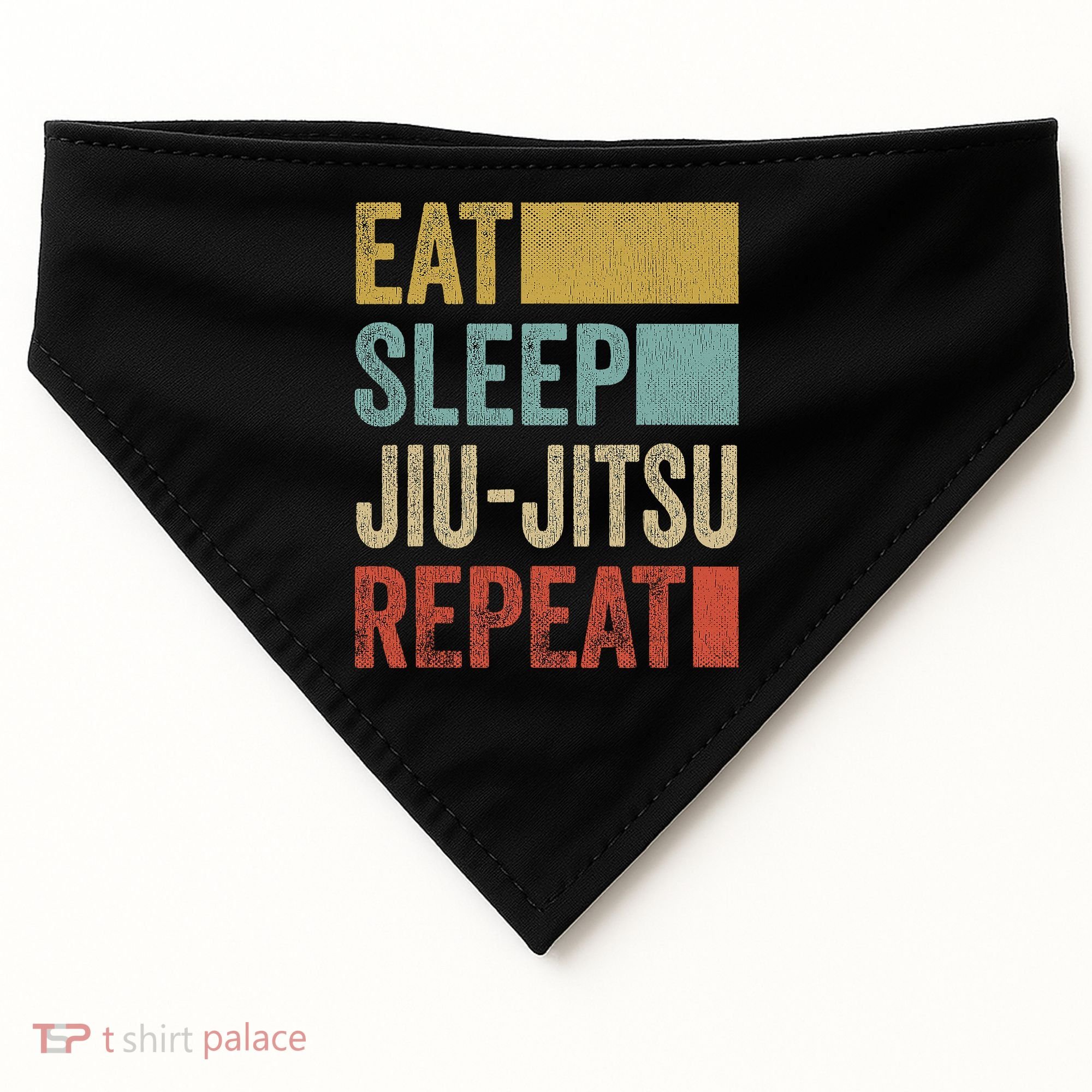 Funny Eat Sleep Jiu-Jitsu Repeat Gift USA-Made Doggie Bandana