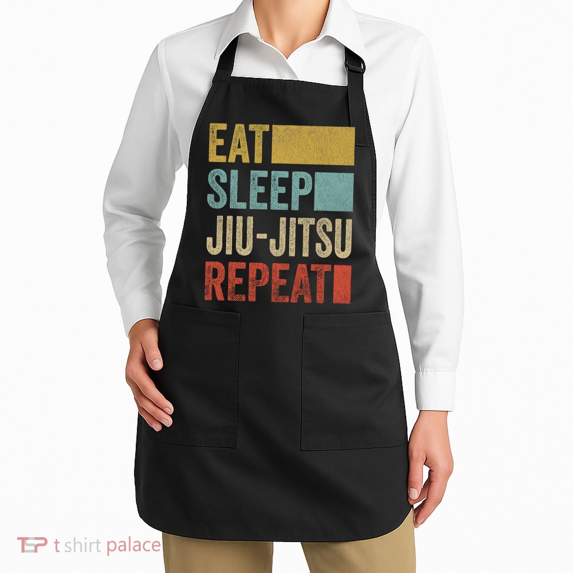 Funny Eat Sleep Jiu-Jitsu Repeat Gift Apron
