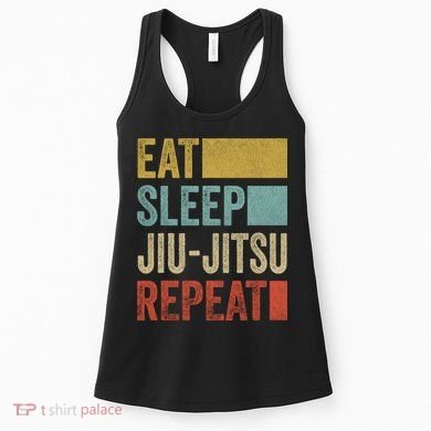 Funny Eat Sleep Jiu-Jitsu Repeat Gift Women's Tank Top