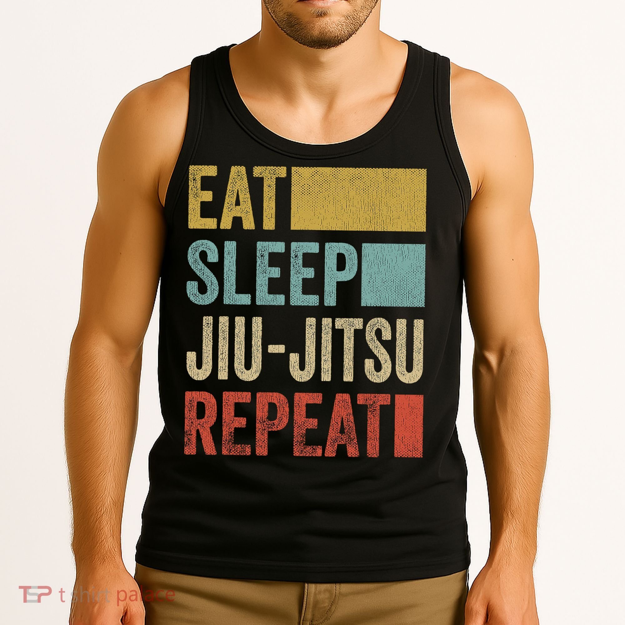 Funny Eat Sleep Jiu-Jitsu Repeat Gift Tank Top