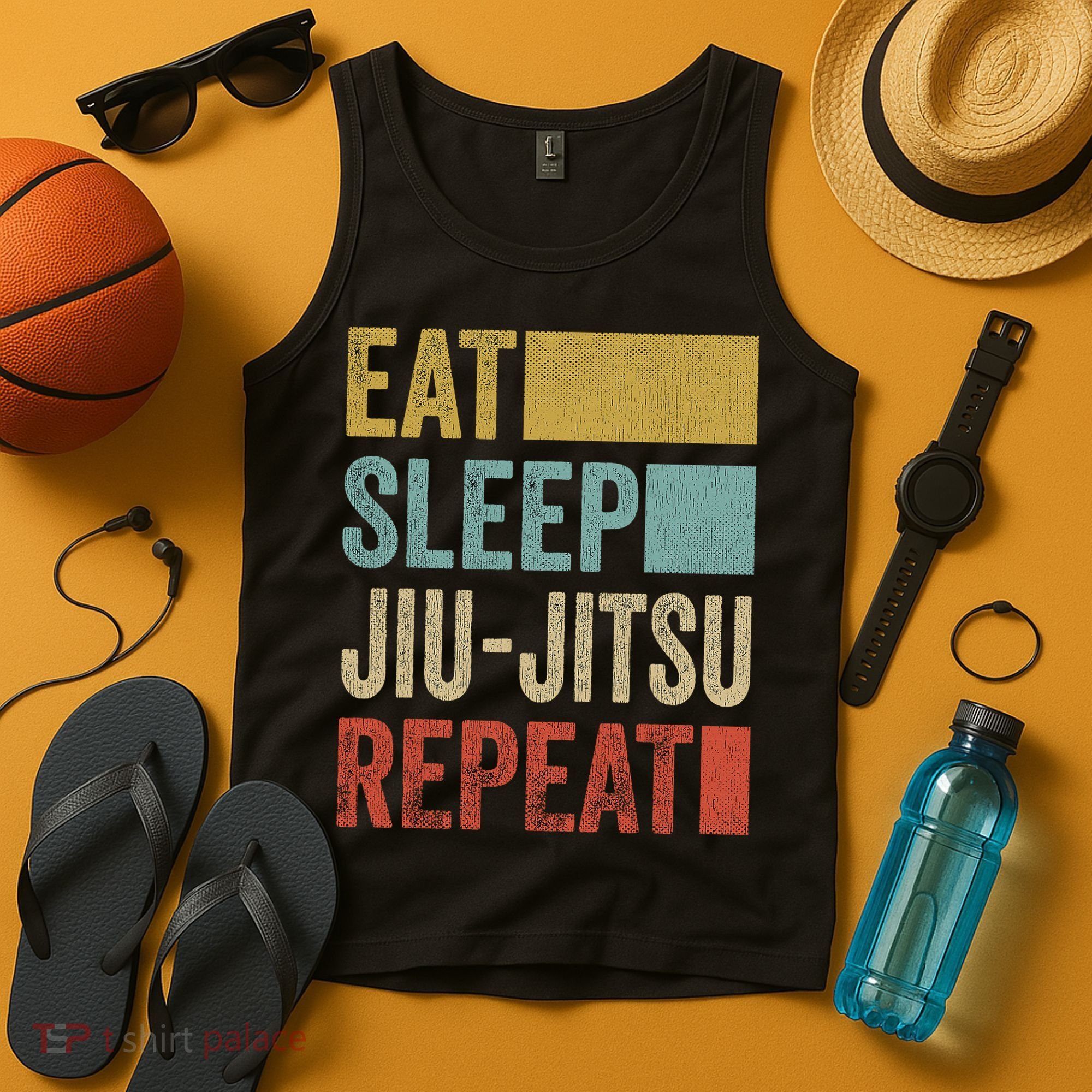 Funny Eat Sleep Jiu-Jitsu Repeat Gift Tank Top