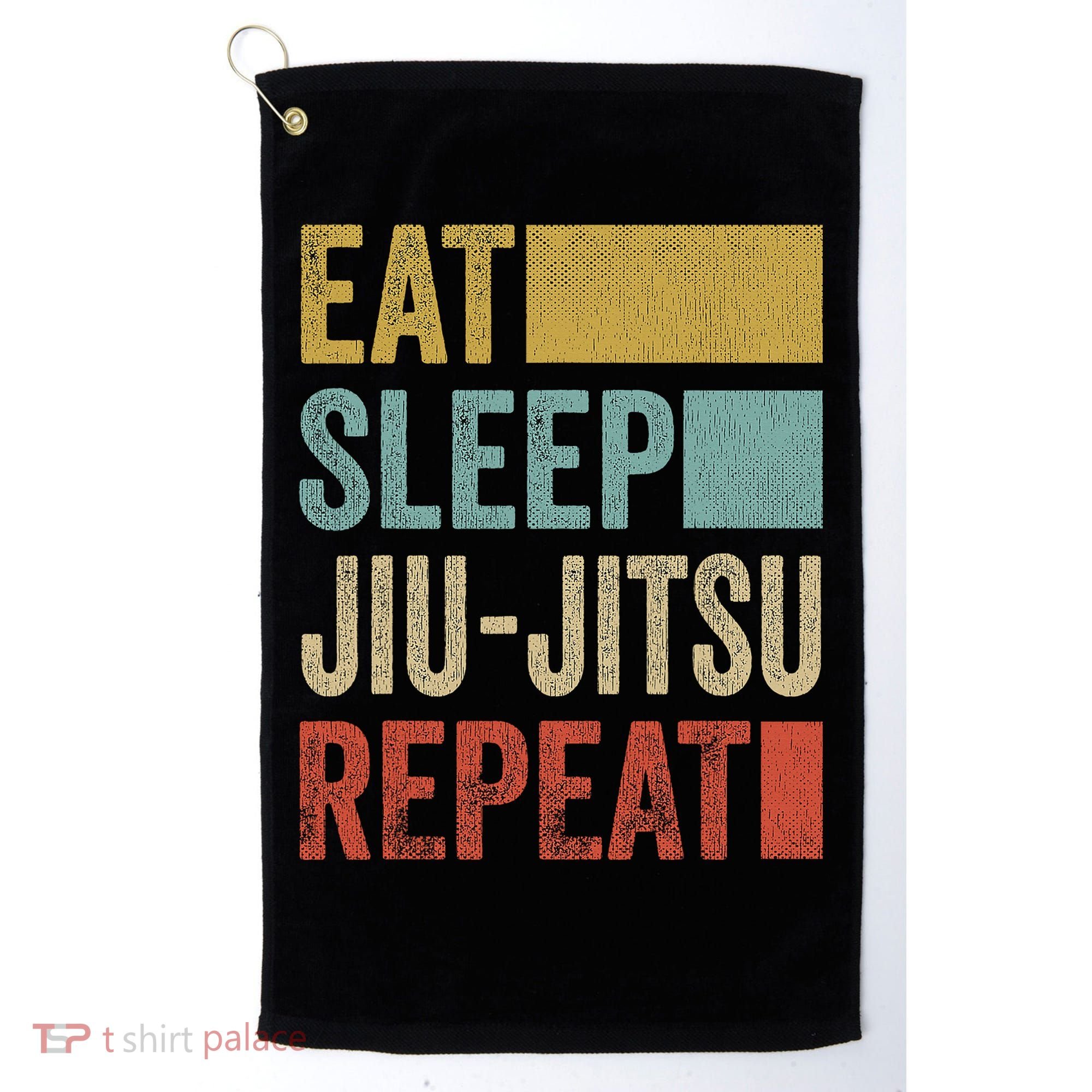 Funny Eat Sleep Jiu-Jitsu Repeat Gift Golf Towel