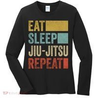 Funny Eat Sleep Jiu-Jitsu Repeat Gift Women's Long Sleeve Shirt thumb 0
