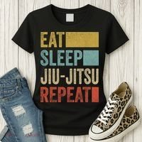 Funny Eat Sleep Jiu-Jitsu Repeat Gift Women's T-Shirt thumb 3
