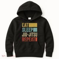 Funny Eat Sleep Jiu-Jitsu Repeat Gift Kids Hoodie thumb 0