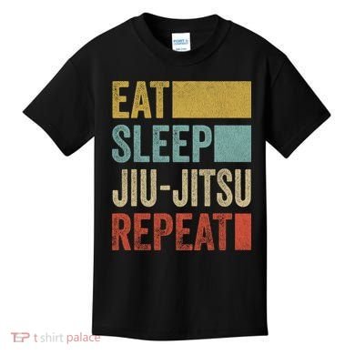Funny Eat Sleep Jiu-Jitsu Repeat Gift Kids T-Shirt