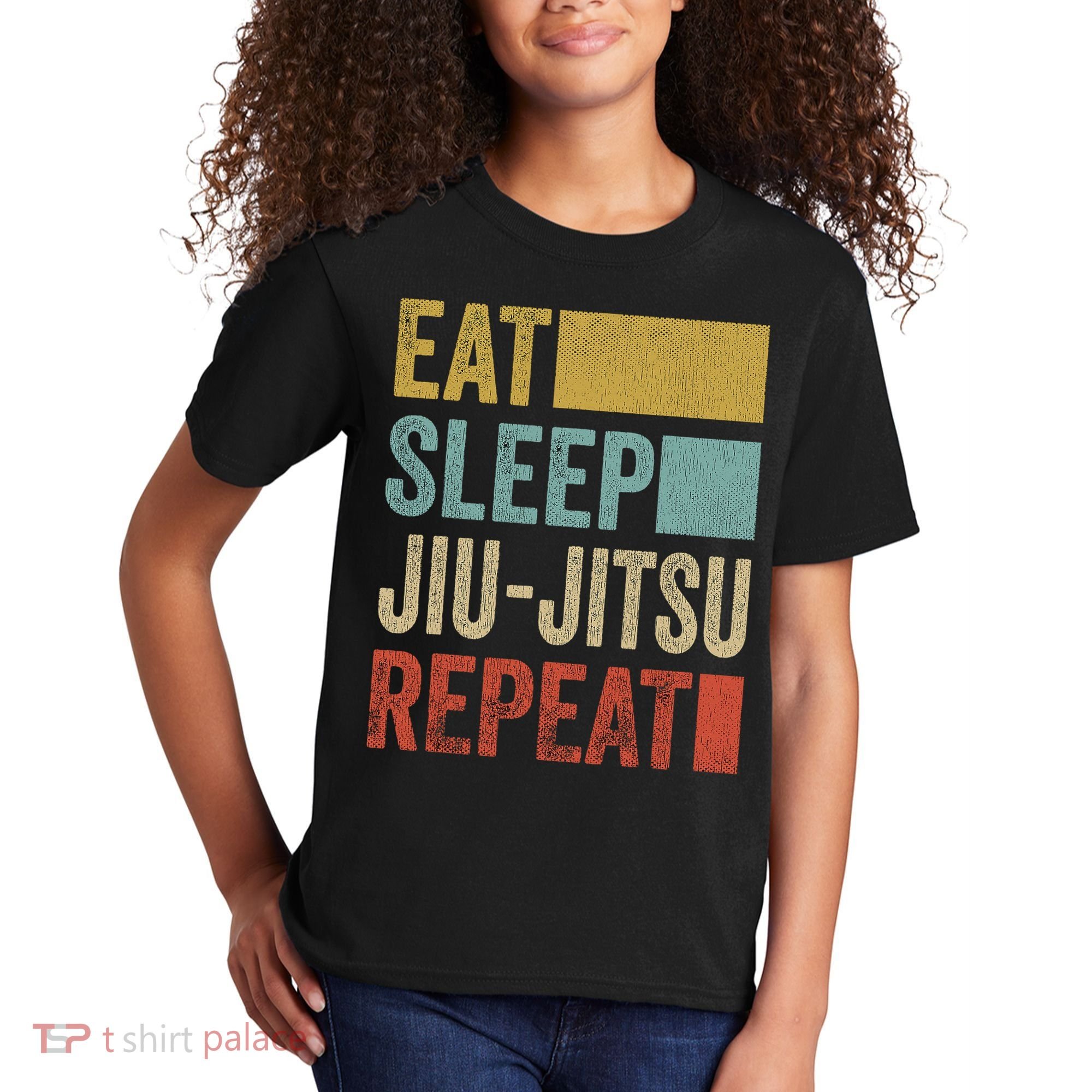 Funny Eat Sleep Jiu-Jitsu Repeat Gift Kids T-Shirt