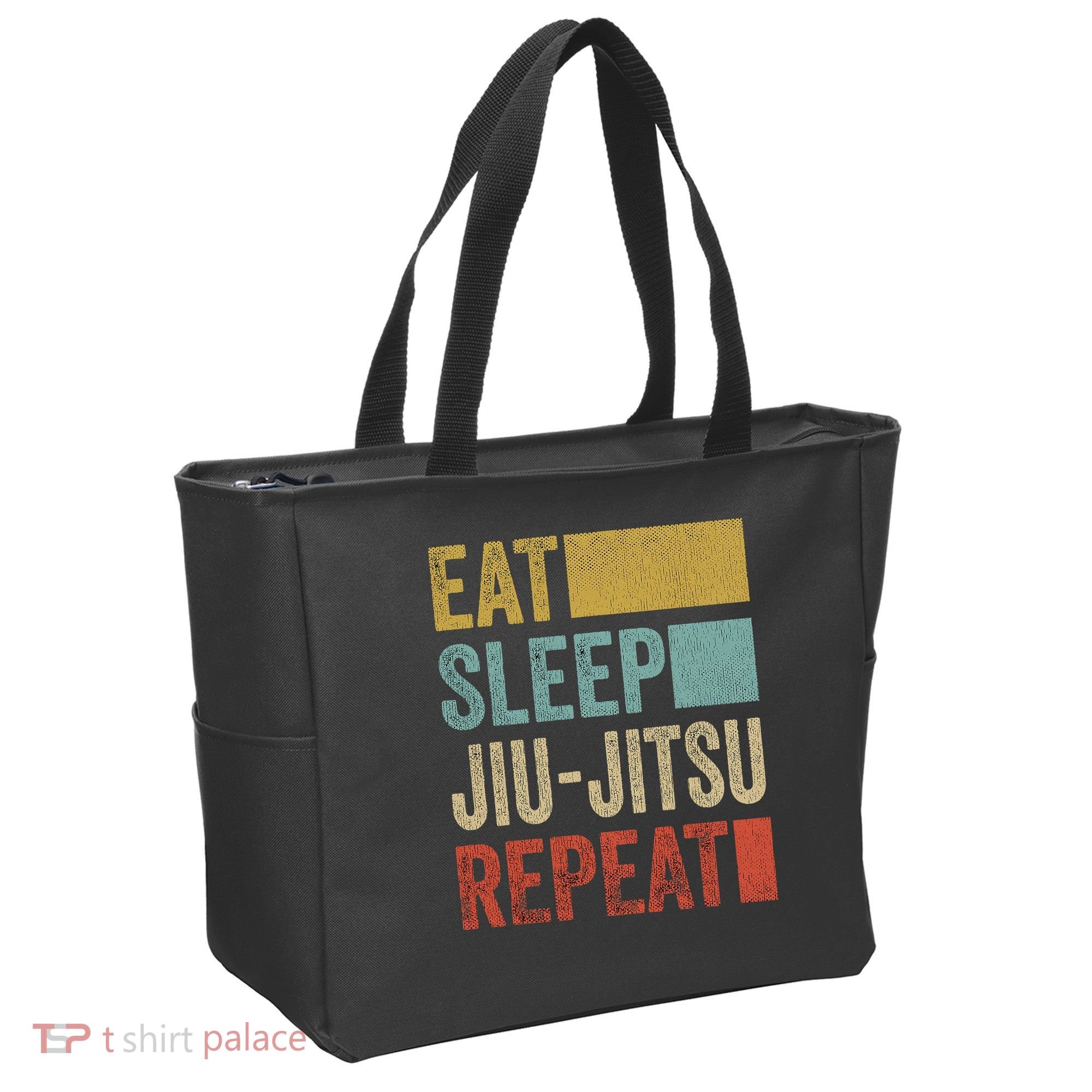 Funny Eat Sleep Jiu-Jitsu Repeat Gift Tote Bag