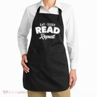 Funny Eat Sleep Read Repeat Book Lover Apron thumb 2