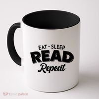 Funny Eat Sleep Read Repeat Book Lover Coffee Mug thumb 0