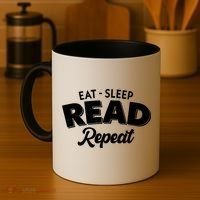 Funny Eat Sleep Read Repeat Book Lover Coffee Mug thumb 4