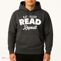 Funny Eat Sleep Read Repeat Book Lover Hoodie thumb 2
