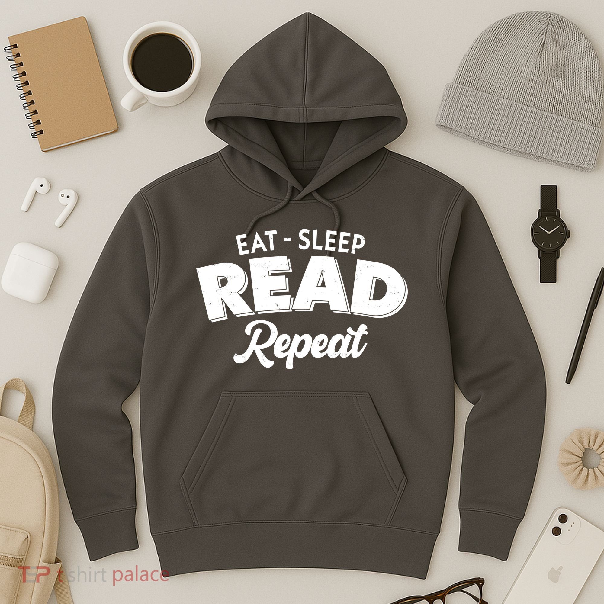 Funny Eat Sleep Read Repeat Book Lover Hoodie