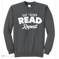 Funny Eat Sleep Read Repeat Book Lover Sweatshirt thumb 0