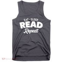 Funny Eat Sleep Read Repeat Book Lover Tank Top thumb 0